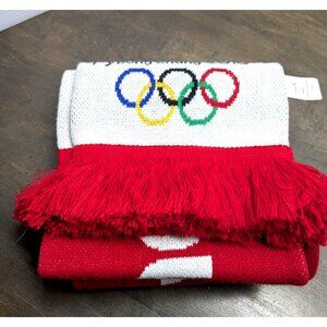 PyeongChang 2018 Olympic Winter Games Scarf With Multicolor Design & Fringe Trim